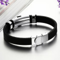 2015 new Korean jewelry wholesale new fashion jewelry exquisite glamor boys titanium steel silicone bracelet PH803